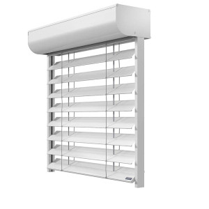 Le Roi de la Fenêtre Brise Soleil Orientable Rénovation - BSO Lames PX90Z Motorisation Radio avec télécommande avec pose
