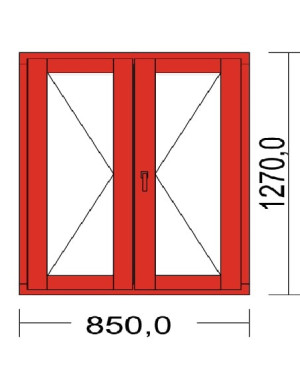 Le Roi de la Fenêtre Fenêtre Bois Largeur 85  x Hauteur 127 cm 2 vantaux ouvrant à la française