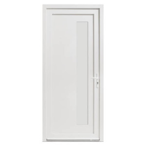 Le Roi de la Fenêtre Porte d'entrée tiercée PVC modèle CASSIE avec semi fixe avec pose