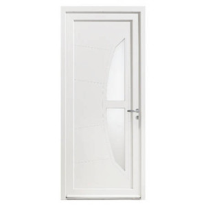 Le Roi de la Fenêtre Porte d'entrée tiercée PVC modèle FANNY avec semi fixe avec pose
