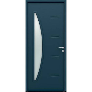 Le Roi de la Fenêtre Porte d'entrée ACIER modèle HELIOS dimensions standard L 80 cm x H 215 cm avec pose