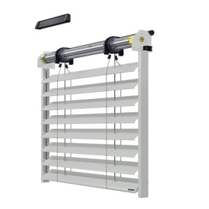 Le Roi de la Fenêtre Brise Soleil Orientable - BSO Lames PX90Z Motorisation Radio Solaire avec télécommande