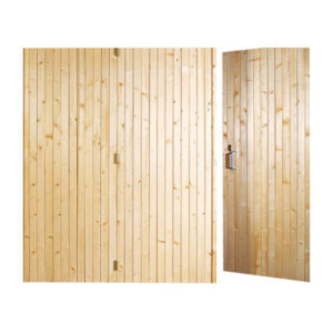 Le Roi de la Fenêtre Porte de garage Bois 3 vantaux repliable en accordéon avec pose