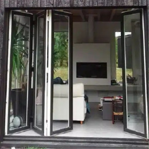 Le Roi de la Fenêtre Porte pliante en accordéon mixte BOIS/ALU - vantaux de 900 mm