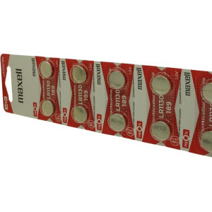 Pack de 10 maxell LR1130 / 189 / V10GA / LR54 / 189 / RW89