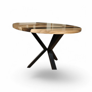 Trójnóg średni- Nogi metalowe do  stołu okrągłego loft, Kolor
stelaża - Czarny mat ( 9005 ), Wymiary - Wysokość 72cm, promień 38
cm, Profil - 80x40x2, Termin