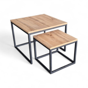 Stolik kawowy 2 w 1, Kolor płyty - Dąb craft biały, Profil - 20x20x2, Termin realizacji - 15-25 dni roboczych, Kolor stelaża - Złoty, Wymiary - Duży