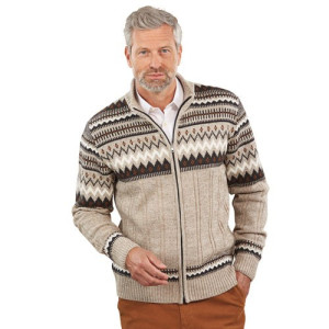L'Homme Moderne Gilet laine jacquard Léman