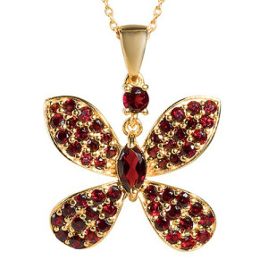 L'Homme Moderne Pendentif papillon grenat