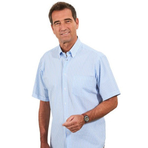 L'Homme Moderne Chemisette confort seersucker rayée