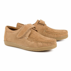 L'Homme Moderne Chaussures à scratch cuir tressé coussin d'air