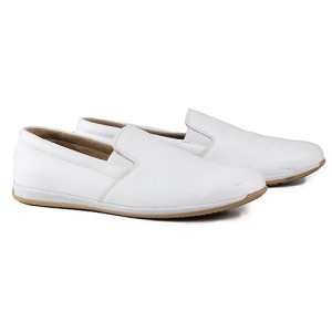 L'Homme Moderne Mocassins cuir blanc