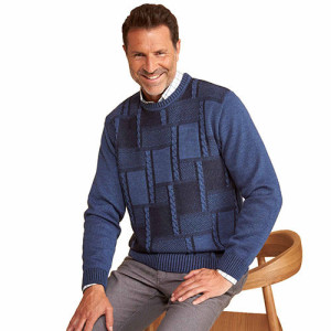 L'Homme Moderne Pull bleu damier