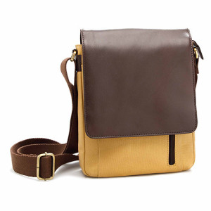L'Homme Moderne Sacoche cuir et toile