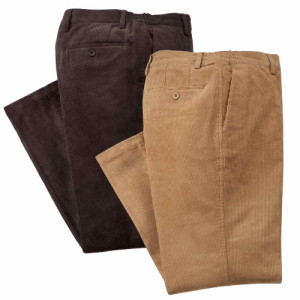 L'Homme Moderne Pantalons velours confort - les 2