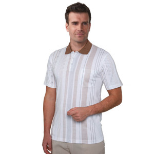 L'Homme Moderne Polo rayures amincissantes