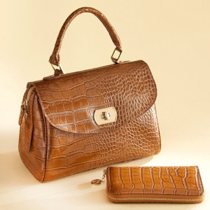 L'Homme Moderne Sac à main et compagnon "croco"