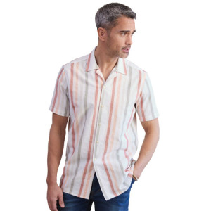 L'Homme Moderne Chemisette Coton Natté - Rayures larges