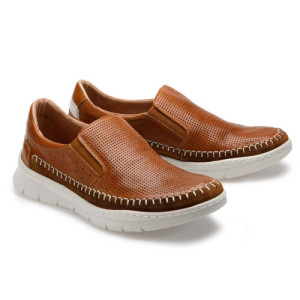L'Homme Moderne Mocassins cuir aéré confort