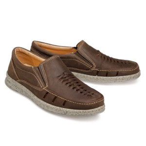 L'Homme Moderne Mocassins massants en cuir aéré