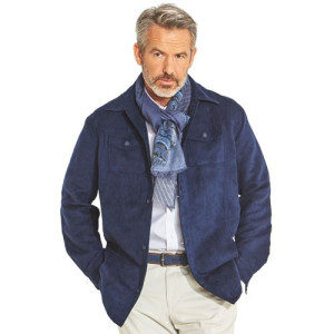 L'Homme Moderne Veste Micro-Skin(r) Navy