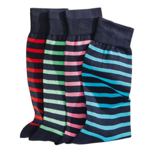 L'Homme Moderne Chaussettes Fil d’Écosse Fashion Rayées - les 4 paires