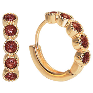 L'Homme Moderne Boucles d’oreilles Pierres du soleil rouges