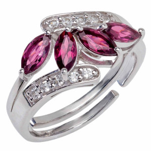 L'Homme Moderne Bague aux 4 grenats