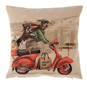 L'Homme Moderne Housse coussin moto rouge