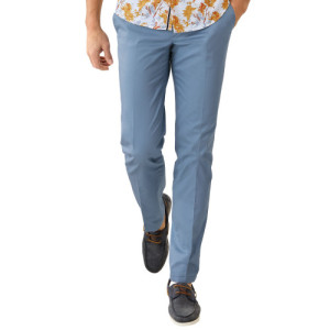 L'Homme Moderne Pantalon coton azur