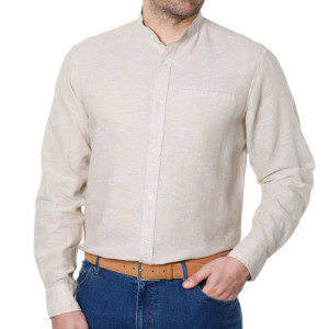 L'Homme Moderne Chemise lin col officier