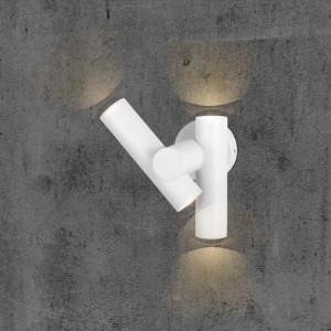 V-Tac Vt-1186 Bidirektionale Led-Wandleuchte 2x3w Verstellbar 3000k Weißes Gehäuse Ip44 - 10474