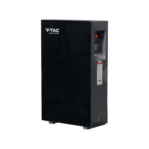 V-Tac 10,24 Kwh Solar-Wechselrichter-Speicherbatterie Mit Integriertem Bms, Cei 0-21, 51,2 V, 200 Ah, Wifi, Touchscreen, Glasdesign, Schwarz, 10 Jahre