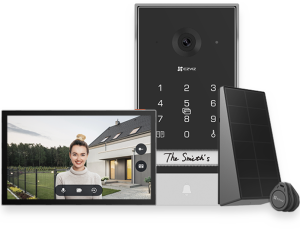 Ezviz Cs-Ep7 Intelligente 2k-Funk-Videotürklingel Mit 7-Zoll-Touchmonitor, Tastatur, Solarpanel Und Halow-Wlan