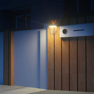 V-Tac Vt-403 Led-Wandleuchte Mit Solarpanel 3 W Brick Lamp Bewegungssensor Schwarzes Farblicht 4000 K + 3000 K Ip65 – 10305