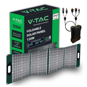 V-Tac 120 W Faltbares Solar-Photovoltaik-Modul Zum Laden Von Tragbaren Kraftwerken Sku 11446