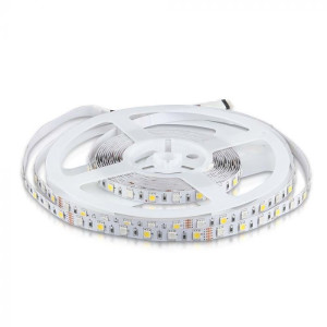V-Tac Vt-5050 Led-Streifen Rgb + 6500k Smd5050 8w/m 5m 60 Led/m 12v Ip20 10mm - 212159