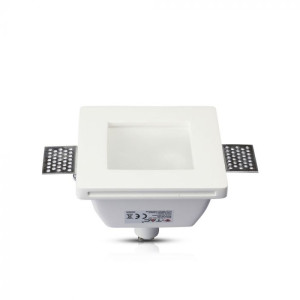 V-Tac Gu10 Gehäuse Gips  Weiß Mit Frostglas Für Led Spotlights Vt-801rd/sq – Sku 3691 Quadratish