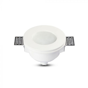 V-Tac Gu10 Gehäuse Gips  Weiß Mit Frostglas Für Led Spotlights Vt-801rd/sq – Sku 3692 Runde