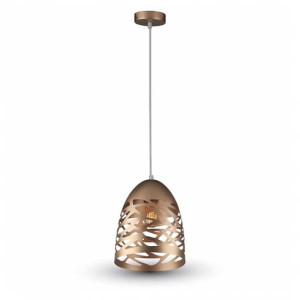 V-Tac Vt-7200 Pendant Light 1mt E27 Elegant Stylish Metall Champagne Gold Ф200mm Ip20 - Sku 3823