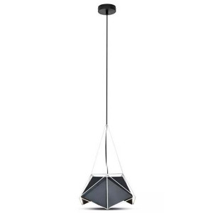 V-Tac Vt-7401 Prism Pendelleuchte 1mt 1xe27 Schwarz Mit Weißem Drahtschirm - Sku 3944