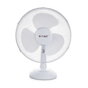 V-Tac Vt-4012-3 40w 12" Tischventilator Mit Knock-Down 3-Flügel Oszillationsfunktion Weißer Körper Ip20 - Sku 7924
