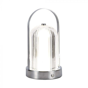 V-Tac Vt-1057 Led-Tischlampe 1 W Cct 3in1 Chromfarbe Im Antiken Stil Wiederaufladbar Mit Usb C Touch Dimmbar 12 Cm – 7990
