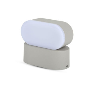 V-Tac Vt-816 5w Led Wandleuchte Oval Graue Farbe 160lm/w Drehbarer Kopf Wandleuchte Natürliches Weißes Licht 4000k Ip65 - Sku 218291