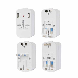 V-Tac Universaladapter Reisefarbe + 2 Usb-Ladegerät 2a Weiß Standard Us, Uk, Eu Stecker - Sku 8704