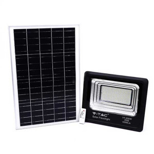 V-Tac Vt-300w 300w Led Solarscheinwerfer Mit Ir-Fernbedienung Kaltweiß 6000k Schwarzer Körper Ip65 - 94027