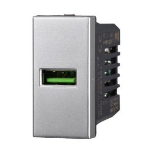 Ettroit Ag2401 Usb-Ladesteckdosenmodul, 5 V, 2,1 A, Grau, Usb-A, Kompatibel Mit Bticino Axolute