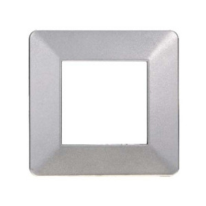 Ettroit Kompatible Abdeckrahmen Vimar Plana 2 Module Kunststoff Silber Farbe  Ev83206