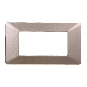 Ettroit Kompatible Abdeckrahmen Vimar Plana 4 Module Kunststoff Bronze-Stahl Farbe  Ev83410