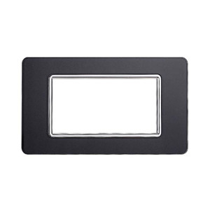 Ettroit Kompatible Abdeckrahmen Vimar Plana 4 Module Glas Dunkler Stahl Farbe  Ev84410